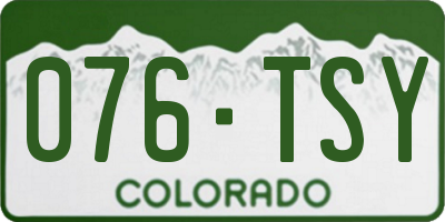 CO license plate 076TSY