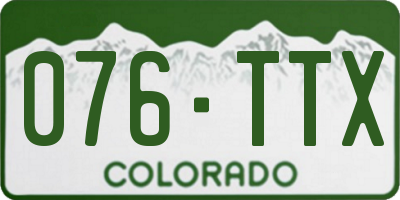 CO license plate 076TTX