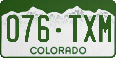 CO license plate 076TXM