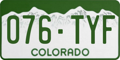 CO license plate 076TYF