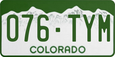 CO license plate 076TYM