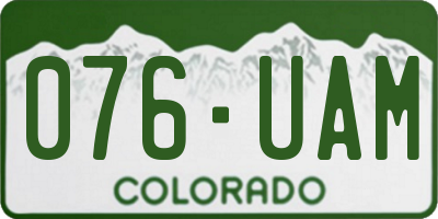 CO license plate 076UAM