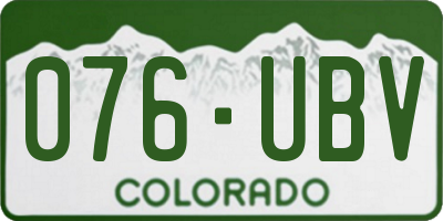 CO license plate 076UBV