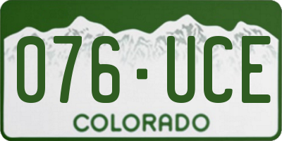 CO license plate 076UCE