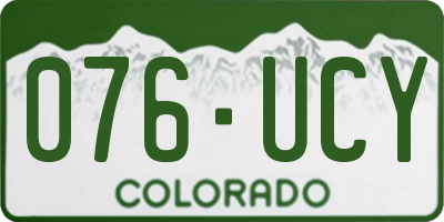 CO license plate 076UCY