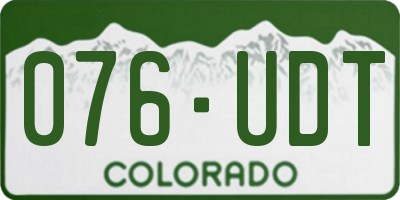 CO license plate 076UDT