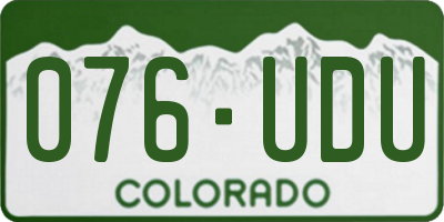 CO license plate 076UDU