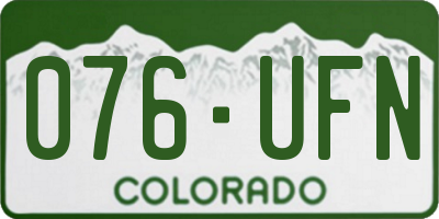 CO license plate 076UFN