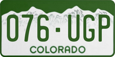 CO license plate 076UGP