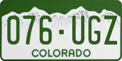 CO license plate 076UGZ