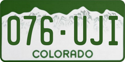 CO license plate 076UJI