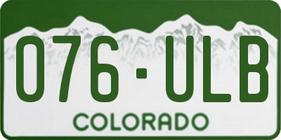 CO license plate 076ULB