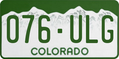 CO license plate 076ULG