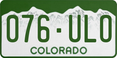 CO license plate 076ULO