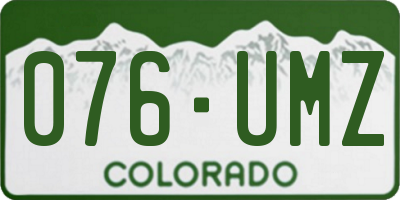 CO license plate 076UMZ