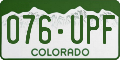 CO license plate 076UPF
