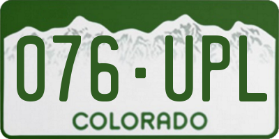 CO license plate 076UPL