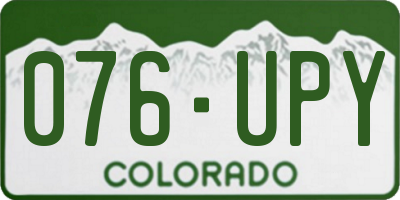 CO license plate 076UPY