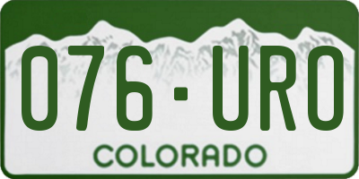 CO license plate 076URO