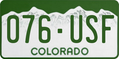 CO license plate 076USF