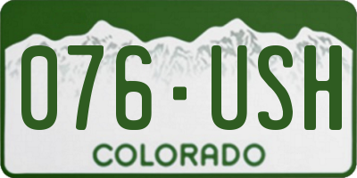 CO license plate 076USH