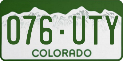 CO license plate 076UTY