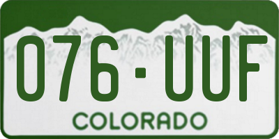 CO license plate 076UUF