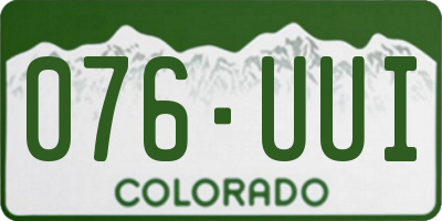 CO license plate 076UUI
