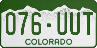 CO license plate 076UUT