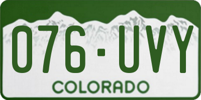 CO license plate 076UVY
