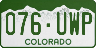 CO license plate 076UWP