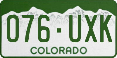 CO license plate 076UXK