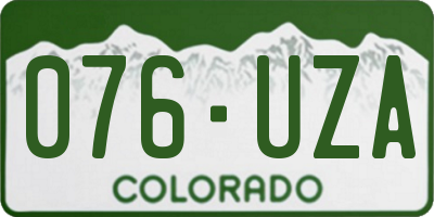 CO license plate 076UZA