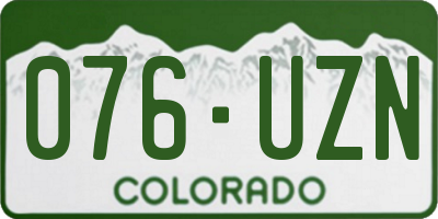 CO license plate 076UZN