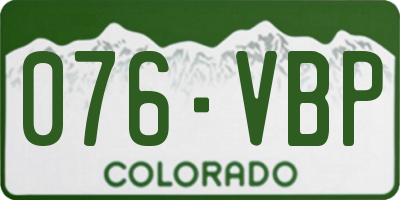 CO license plate 076VBP