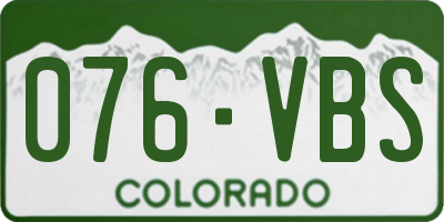 CO license plate 076VBS