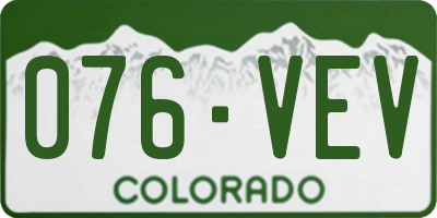 CO license plate 076VEV