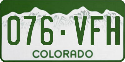 CO license plate 076VFH