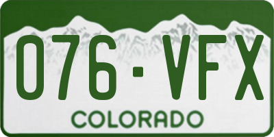 CO license plate 076VFX
