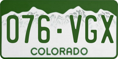 CO license plate 076VGX