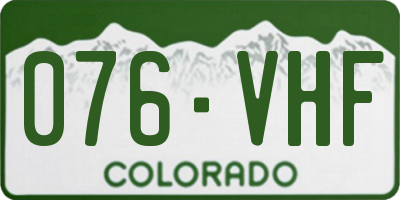 CO license plate 076VHF