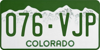 CO license plate 076VJP