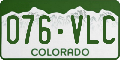 CO license plate 076VLC