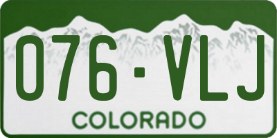 CO license plate 076VLJ