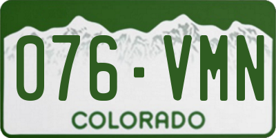 CO license plate 076VMN