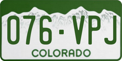 CO license plate 076VPJ