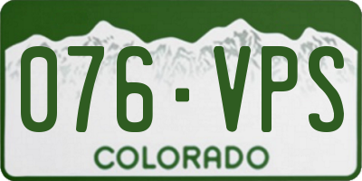 CO license plate 076VPS