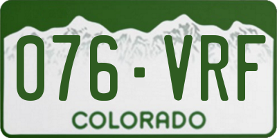 CO license plate 076VRF