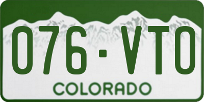 CO license plate 076VTO
