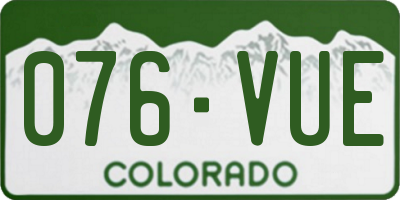 CO license plate 076VUE